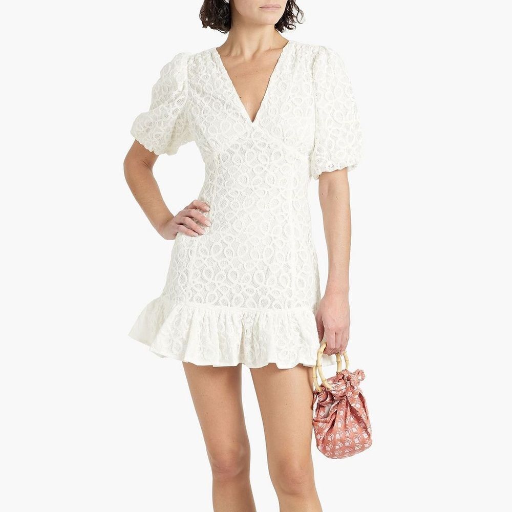 Walter Baker Cutout Lace Caroline Mini Dress Womens Ivory Size 12 NWOT
